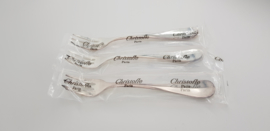 Christofle - Fidelio - 3 silver plated dessert forks in model - in original packaging / mint condition