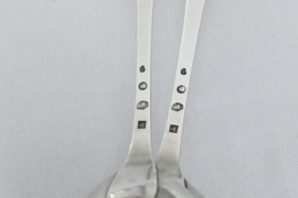 Set of Dutch second standard silver Dinner spoons - Hollands Glad - Bernardus Wanerus Roesingh, 1825