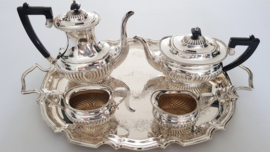 Silver plated Chippendale Tea service on tray - Yeoman of England - 1st half of the 20th century
