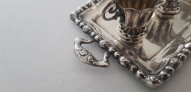 Klein zilveren dienblad met 2 kopjes - Art Nouveau - .835 zilver