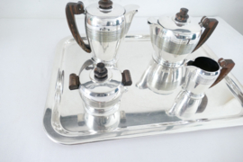 An Art Deco silver plated 4-piece Tea- and Coffee service - Orfevererie Ercuis, France - 1930's