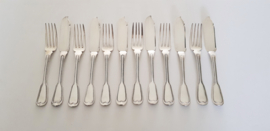 Wiskemann, Brussels - Fish Cutlery for 6 - N. 2 "Filet" - Belgium, period 1920-1950