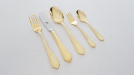 SBS Solingen - Gold-plated cutlery set in Louis XV/Rococo-style - 70-piece/12-pax. - Germany, 1990's