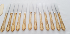 SBS Solingen - Complete Gold-Plated Cutlery set in Louis XV / Rococo style - 12 pax./  70-pieces