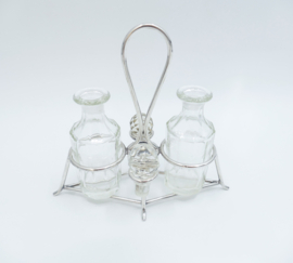 Silver Plated Oil & Vinegar Stand - French, 20th century