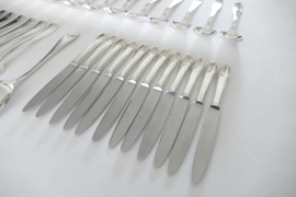 Silver-plated Art Deco Cutlery Set - 62-piece/12-pax. - Orfevrerie J. Brille - France, 1920-1930
