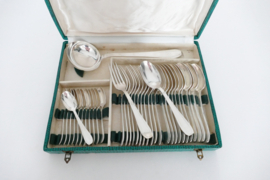 Silver Plated Art Deco Cutlery Canteen - 37-piece/12-pax.- L.C.F. (Le Couverts Francais) - Thierry series - c. 1955