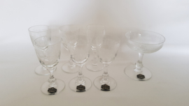 Saint Louis, France - Set of 6 Port glasses + Champagne coupe - Cléo