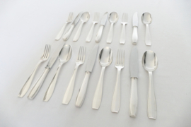 Christofle - Atlas collection - 6 silver-plated place settings - Luc Lanel for the S.S. Normandie - France, 1930's