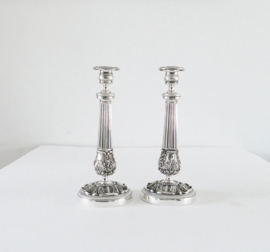 Early 19th-century pair of Old Sheffield Plate Regency candlesticks - Great Brittain, 1820-1830