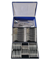 Orfevrerie J. Brille - Silver Plated Art Deco Cutlery Canteen - 91-piece/12-pax. - France, 1920-1930