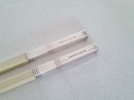 Christofle Chopsticks - Pyramid model - Art Deco Silver Plate & faux-Ivory - in Christofle pouch (pair)