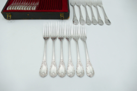 Christofle - Marly - Antieke cassette met dinerbestek - 24-delig/12-persoons - 1890-1935