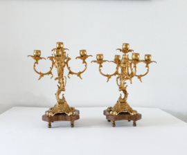 A pair of 19th century gilt-bronze 5-lights candelabras in the Napoleon III style - Spain or France, c. 1870