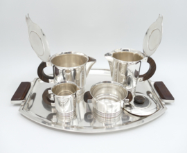 Silver Plated Art Deco Coffee and Tea Service by Ercuis & Christofle, 1937
