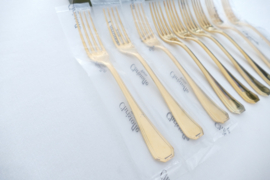 Christofle - America - Set of 9 Gold-plated Dessert forks