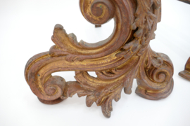 Een paar verguld bronzen vuurbokken - Rococo - 19e eeuw