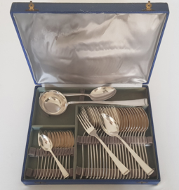 Silver plated Art Deco cutlery canteen - 38-piece/12-pax - Auerhahn 90, series "222"" - Germany, c. 1950's