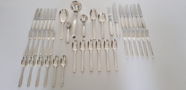 Silver Plated Art Deco cutlery canteen - 44-piece/6-pax. - 56. Nordique - Gero, Georg Nilsson - the Netherlands, 1939-1952