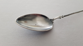 Silver and Blue Enamel spoon with twirled handle - .930 silver - Marius Hammer, Bergen, Norway - period 1870-1927