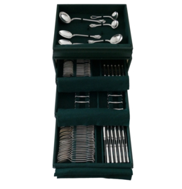 Christofle - Port Royal - Silver Plated Cutlery Canteen - 99-piece/12-pax. - Régence - France, 1980's