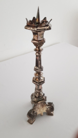 A pair of silver-plated Church candlesticks in Revival style - end of the 19th century