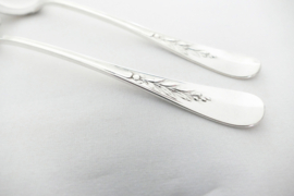 Antique Christofle Salad Servers - Canaux Laurier - France, c. 1890