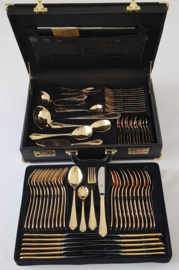 SBS Solingen - Gold-plated cutlery set in Louis XV/Rococo-style - 70-piece/12-pax. - Germany, 1990's