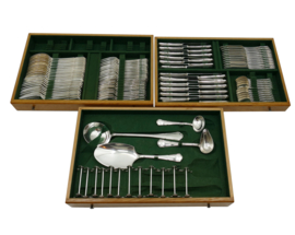 Wiskemann, Brussels - Silver Plated Cutlery Canteen - "No. 3 Contours" - 110-piece/12-pax. - Belgium, 1930-1960
