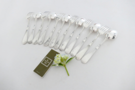Christofle - Hemerocalle - 6 Silver Plated Diner place settings - France, 1880-1935