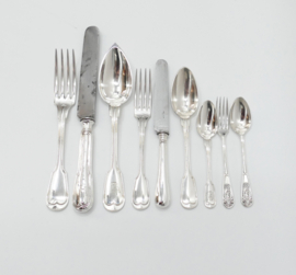 Kerkelijk verzilverd bestek van een Latijns Aartsbisschop  - Christofle – 97-delig – Chinon & Baguette - Pauselijke Staat, 1860-1868