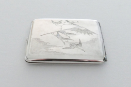 Chinese Export Silver cigarette case - Kai Tai, Beijing - 1880-1930