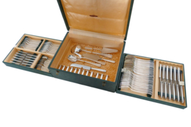 Christofle - Boreal - Verzilverde bestekcassette - 102-delig/12-persoons - ontwerp Luc Lanel
