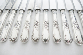 Orfevrerie J.Brille, Paris - Silver plated Louis XV Cutlery Canteen 49-piece/12-pax. - c. 1920