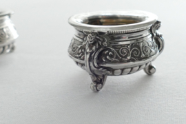 Silver Salt and Pepper Bowls- .800 silver - Wilhelm Binder, Germany - circa 1900.