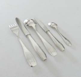 Silver-plated Art Deco Cutlery Set - 62-piece/12-pax. - Orfevrerie J. Brille - France, 1920-1930