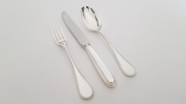 Sterling Silver 3-piece place setting - Christofle - Perles collection - .925 silver