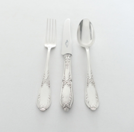 Silver-Plated Louis XVI-style Cutlery Set - 48-piece/12-pax. - Société Française d'Alliage de Métaux (S.F.A.M.) - France, 1926-1983