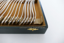 Christofle/Manufacture de L'Alfenide - Silver Plated Dinner Cutlery - 24-piece/12-pax. - Pompadour - France, 1920's