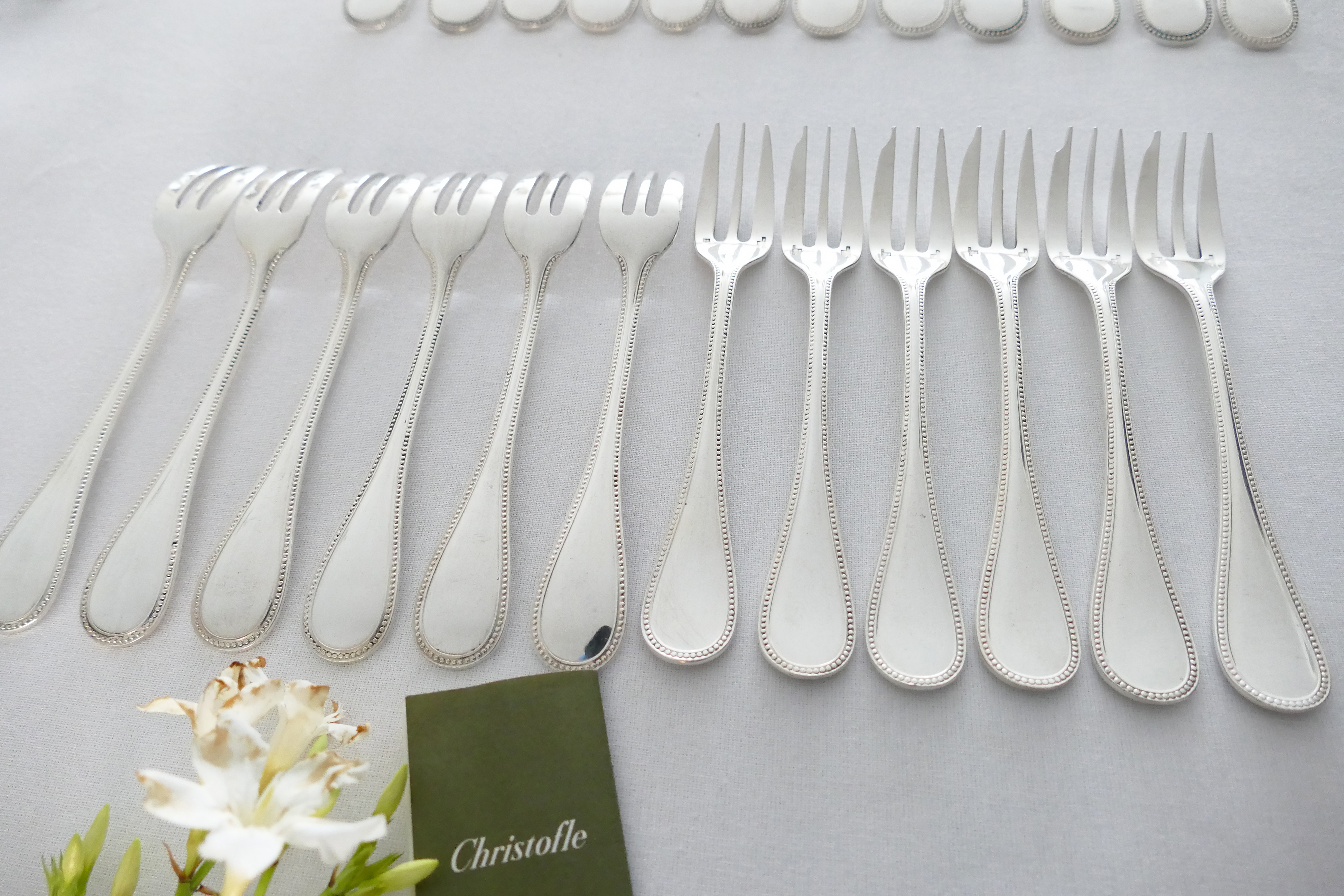 Christofle - Perles - Silver Plated Cutlery Set - 47-piece