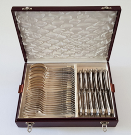 Silver plated Art Nouveaux Cutlery Canteen - Jugendstil - 84-piece/12-pax. - Alpaca 100 - Germany, 1st half of the 20th century