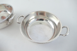 Ercuis - A set of 2 silver plated lidded dishes