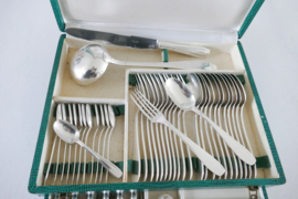 Silver Plated Art Deco Cutlery Canteen - 87-piece/12-pax. - Société Française d'Alliage de Métaux (S.F.A.M.) - France, 1926-1940