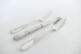 Silver-Plated Louis XVI-style Cutlery Set - 48-piece/12-pax. - Société Française d'Alliage de Métaux (S.F.A.M.) - France, 1926-1983