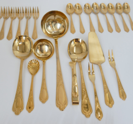 SBS Solingen - Gilded cutlery in Louis XV/Rococo style - 65-piece/12-pax. Germany, 1980's