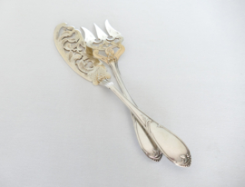 Wiskemann, Brussels - Antique Silver-plated set of fish servers - N. 18 "Louis XV" - Belgium, c. 1890