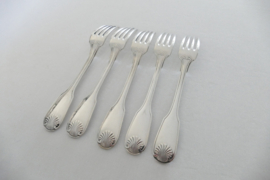 Christofle - Set of 5 silver-plated dinner spoons and dinner forks