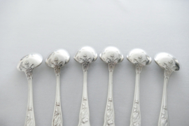 6 Silver Plated Art Nouveau Coffee Spoons  - "Cacao" - Boulenger & Cie, Paris - 1898-1919