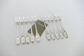 Christofle - Marie Antoinette - Set van 10 verzilverde Dessertvorken - Frankrijk, 1912-1935