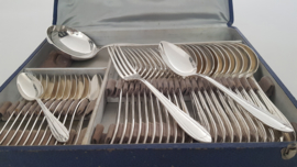 Collet Noël, Paris - Silver plated Dinner cutlery in canteen- 37-piece/12-pax. - Art Deco - Period 1930-1955